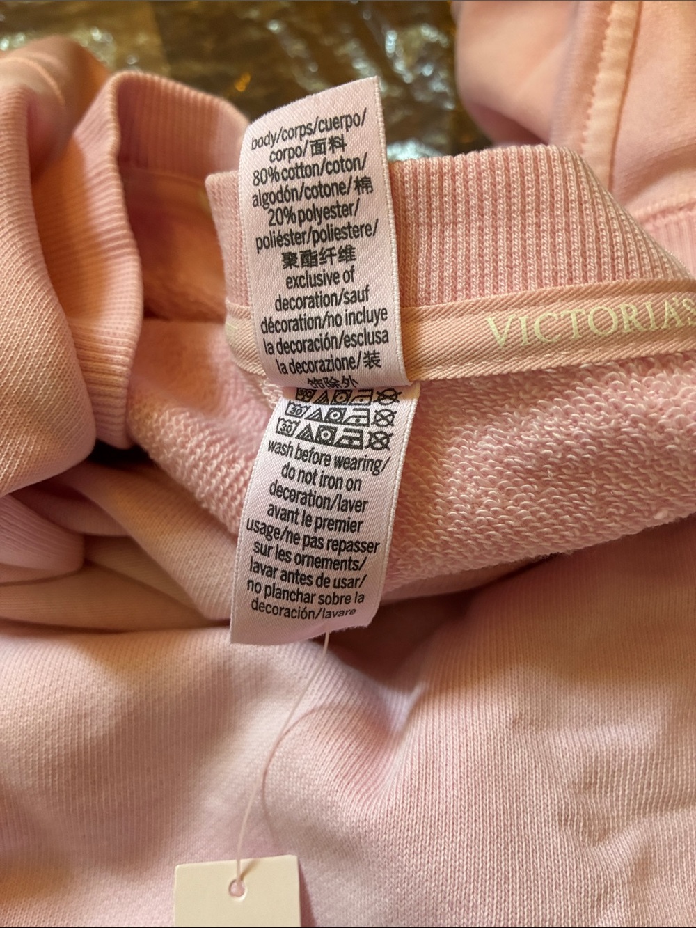 Victoria's Secret Pale Pink, Cropped Crewneck Sweatshirt- Size XL- NWT - Picture 5 of 11